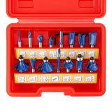 HILTEX 10100 Tungsten Carbide Router Bits, 15 Piece Router Bit Set, 1/4 Router Bit Shank Tungsten Carbide Router Bits, Chamfe