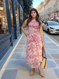 Anni Designer Women'S Rayon Viscose Printed Straight Kurta With Palazzo (Vcm Pink-Vks02_S_Pink_Small),Pink,S,,,