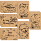 WorldBazaar 24PCS Thanksgiving Greeting Cards with Envelopes Fall Pumpkin Kraft Black Greeting Cards Autumn Thanksgiving Party S