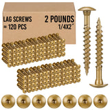 Yaocom 120 Pcs 1/4 x 2 Inches Deck Screws Star Drive Construction Lag Screws 2lbs Ceramic Coated Bronze Rust Resistant for Outdo