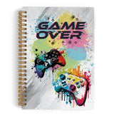 QLMX Gamer over Spiral Notebook, Kids Gaming Notebook Journal, Gaming Gifts for Gamers Boys, Game Notebooks for School Work, Kid