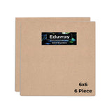 Eduway A2 Mdf Board Board Wood Sheet For Craft Art - 6X6 Inch, 4Mm Thick, Pack Of 2 - Premium Pine Cardboard For Artists, Art An