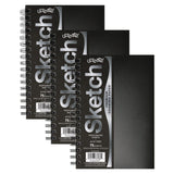 Poly Cover Sketch Book, Heavyweight, 9 x 6, 75 Sheets, Pack of 3