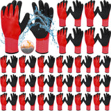 Mepase 24 Pairs Waterproof Insulated Winter Work Gloves for Men, Latex Coated Cold Weather Thermal Gloves for Freezer Work, Shov