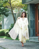 Anni Designer Women'S Rayon Blend Printed Straight Kurta With Pant & Dupatta (Mirai White-Vks01_S_White_Small),White,S,,,