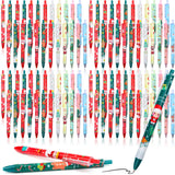 SAYAYA 72 Pcs Christmas Ballpoint Pen Cute Christmas Gel Ink Pens Retractable Xmas Holiday Pens Bulk for Xmas Teacher School Sup
