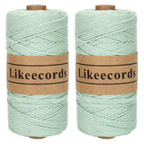 Likeecords 2 Skeins of 100% Cotton Crochet Bag Cord 2mm x 170m Macrame Cord 2mm Crochet Thread Macrame Rope Gift for Knitter (Ap