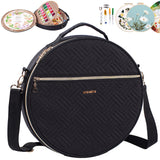 MYBAGZING | Round Embroidery Bag(Empty) - Embroidery Storage Bag -Cross Stitch Supplies Organizer with Multiple Pockets for Embr