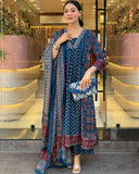Gosriki Women'S Rayon Viscose Anarkali Printed Kurta With Palazzo & Dupatta (Nakula Blue-Gs_S_Blue_Small),Blue,,B0F8ZY7ZY8