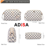 Adisa Women Girls Checks Cross Body Sling Bag (Sl5157-Cre),Off White,,B0F6ZJ12WM