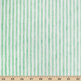 University Stripe Linen-Look Polyester Cotton 58 Fabric by The Yard - Kelly Green/White