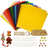 Lacaser Beeswax Sheets for Candle Making Kit, 16pcs 8x 8 Pure Bees Wax Made Sheets in Assorted Colors -Include Bee Ornaments, La