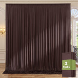10x8 ft Wrinkle Free Brown Backdrop Curtain for Parties, Thick Polyester Photo Backdrop Drapes 2 Panels for Wedding Birthday Par