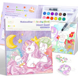 Funblast Watercolor Painting Book Set Diy Graffiti Coloring NoteBook With Watercolor Gouache Brush, Creative Cartoon Coloring