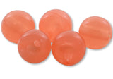 Round Acrylic Plastic Beads - Made in USA (Orange Glow, 10mm)