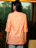 Libas Women'S Cotton Blend Straight Kurtis (58250B_Peach Peach Xs