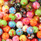 BERMRO 16mm Acrylic Beads 100pcs Color Pen Beadable Focal Spacer Bead Chunk Bubblegum Beads for DIY Crafting Necklace Bracelet J