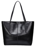 Covelin WomenS Handbag Genuine Leather Tote Shoulder Bags Soft Hot Black