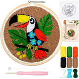 Picknmake Punch Needle Embroidery Kit For Beginners Tropical Toucan 8Inch