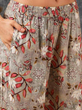Anni Designer Women'S Cotton Blend Printed Ethnic Co-Ord Set (Vanadi Grey_L_Grey_Large),Grey,L,,,
