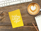 Northland Notebooks Try Try & Try Again Pocket Size Diary Hard Cover, 80 Gsm, 200 Ruled Pages (Yellow).