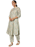 Libas Women's Silk Blend Printed Co-Ords (49017_Green
