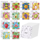 Anseal 12 Packs Pre Drawn Canvas to Paint, 4 X 4 Fruits Pre-Printed Paint Party, Pre Stretched Canvas Outline Painting Boards fo