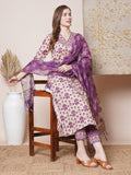 Anni Designer Women'S Rayon Blend Straight Printed Kurta With Pant & Dupatta (Madhu Yellow-Vks02_S_Yellow_Small),Yellow,S,,,