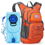 Maelstrom Hydration Hiking Backpack with 2L/3L Water Bladder, High Flow Bite Valve Camping Daypack Lightweight (2.Orange, 3L Bla