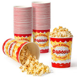 Fit Meal Prep 500 Pack Classic Paper Popcorn Buckets Disposable, 32 Oz Grease Resistant Popcorn Bowls Cups for Machine Home Thea