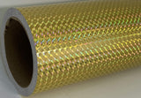 Roll of Prism Sign Vinyl, Holographic 1/4'' Mosaic, Self-Adhesive (24 inch x 30 feet, Gold)