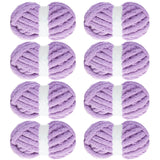MABOZOO Chunky Yarn for Crocheting 8 Pack,Purple Fluffy Jumbo Chenille Yarn,Soft Plush Yarn Bulky,Giant Thick Fuzzy Yarn for Han