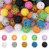 YONOVO 50Pcs 20mm Resin Rhinestone Beads for Pens, Round Sparkly Disco Ball Chunky Bubblegum Beads Bulk for DIY Beadable Pens Ke