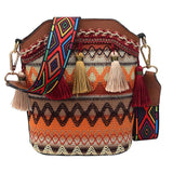 Ujeavette Hippie Crossbody Bags Fashion Women Embroidery Shoulder Bag For Beach Dating Coffee