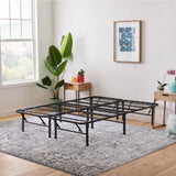 Linenspa Folding Metal Platform Bed Frame - No Box Spring Needed - Underbed Storage - Simple Tool Free Assembly - Mattress Found