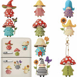 Bulerrylulu 9 Pcs Diamond Painting Magnets Kits,Mushroom Fridge Magnet Stickers Diamond Art Painting Keychains Gem Painting kit