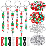Landical 564 Pcs Christmas Bead Keychain Making Kit DIY Name Bead Key Chain Craft Xmas Bag Charm Letter Alphabet Candy Cane Sant
