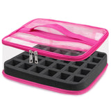 Subay Nail Polish Organizer, Clear Nail Polish Storage Organizer Case Holds 30 Bottles, Portable PVC Nail Travel Bag for Nail Po