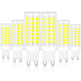 comzler G9 LED Bulb Bi Pin Base G9 6W LED Bulbs Daylight White 6000K, G9 Light Bulbs for Chandelier, Ceramic Base, 60W Halogen E