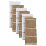 DII Basic Ribbed Terry Kitchen Basics Collection, Mocha, Dish Towels, 6 Piece