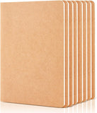 feela 8 Pack Unlined Kraft Paper Notebooks, Blank Journal Note Pad for Drawing Writing, Small Sketchbook Travel Journal Bulk for