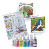 Gallery Glass PROMOGGSTR22 Stained Glass Painting Starter Kit, 10 Piece Set Including 6 Colors, 1 Bottle of Liquid Leading, 2 Pl
