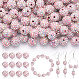 200 Pcs Pink AB Rhinestone Beads for Jewelry Making, Sparkle Crystal Clay Christmas for Bracelet Baseball Necklace Earring Craft