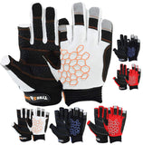MRX BOXING & FITNESS Sailing Gloves Sticky Palm Gripy Glove Yachting Kayak Dinghy Fishing 2 Cut Finger (White X-Large)