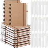 Fulmoon 10 Set Small Spiral Notebooks A6 with Pens Bulk, Kraft White