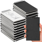 Jutom 48 Pcs Mini Pocket Spiral Notebooks Graph Paper, Black