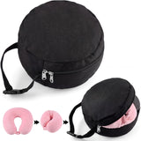 Yeyeplum 1 Pcs Travel Neck Pillow Bag Compact Travel Neck Carrying Case Bag for Airplane Train Journey Quick Release Clasp Attac