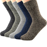 Century Star WomenS Knit Pattern Sports Socks Crew Cut, Warm & Soft Cashmere Blend For Winter, (02) 5 Pairs Solid Color, One