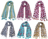 Fusfus WomenS Printed Chiffon Scarves And Stoles, Free Size(Multicolour, Fs2305) Pack Of 6 (Multicolor3)