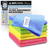 Fabricube Turkish Microfiber Cleaning Cloth of 4 Colors | 20% Polyamide for Elevated Liquid Suction | Must Have Drying Supply fo